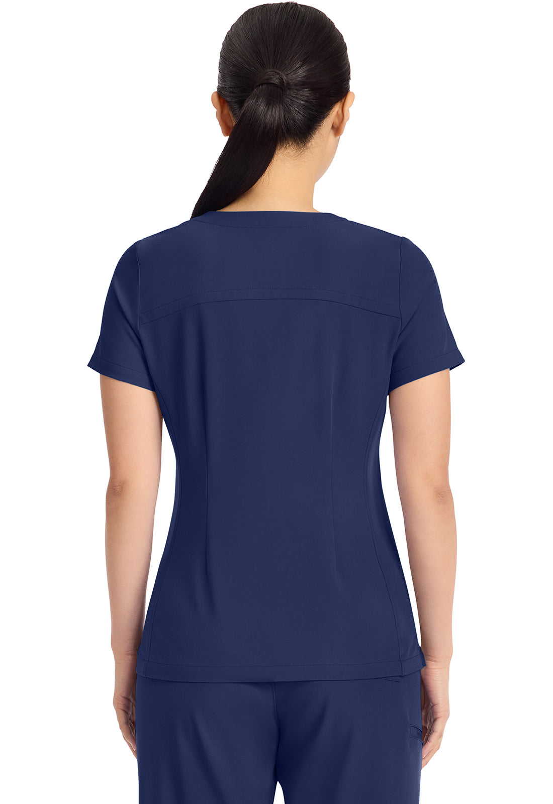 Quest HH751 Women's 3-Pocket Y-Neck Scrub Top Navy