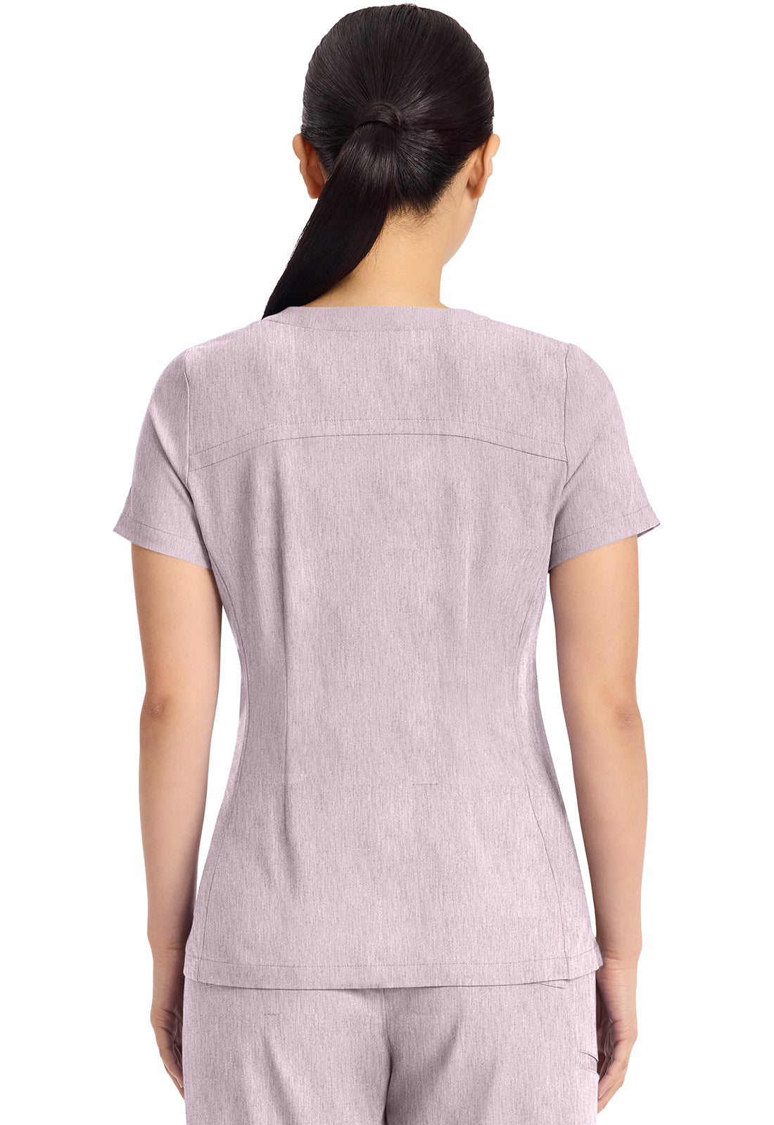 Quest HH751 Women's 3-Pocket Y-Neck Scrub Top Pink Pearl