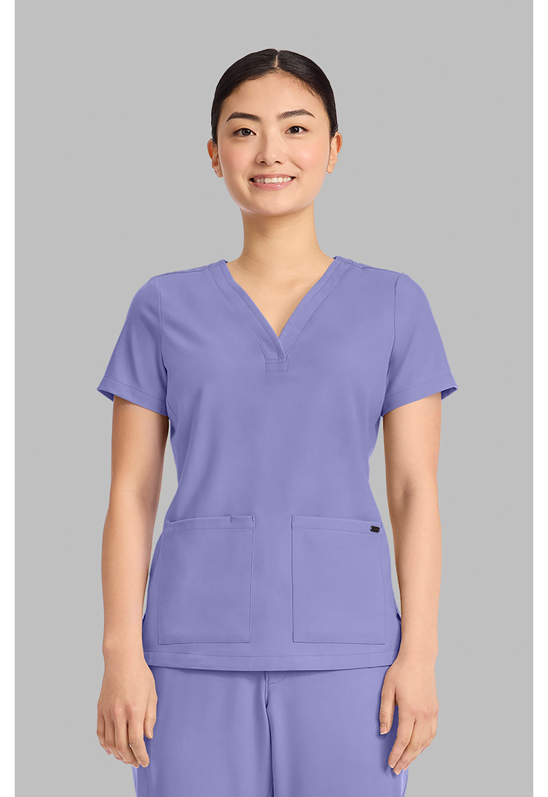 Quest HH751 Women's 3-Pocket Y-Neck Scrub Top Persian Violet