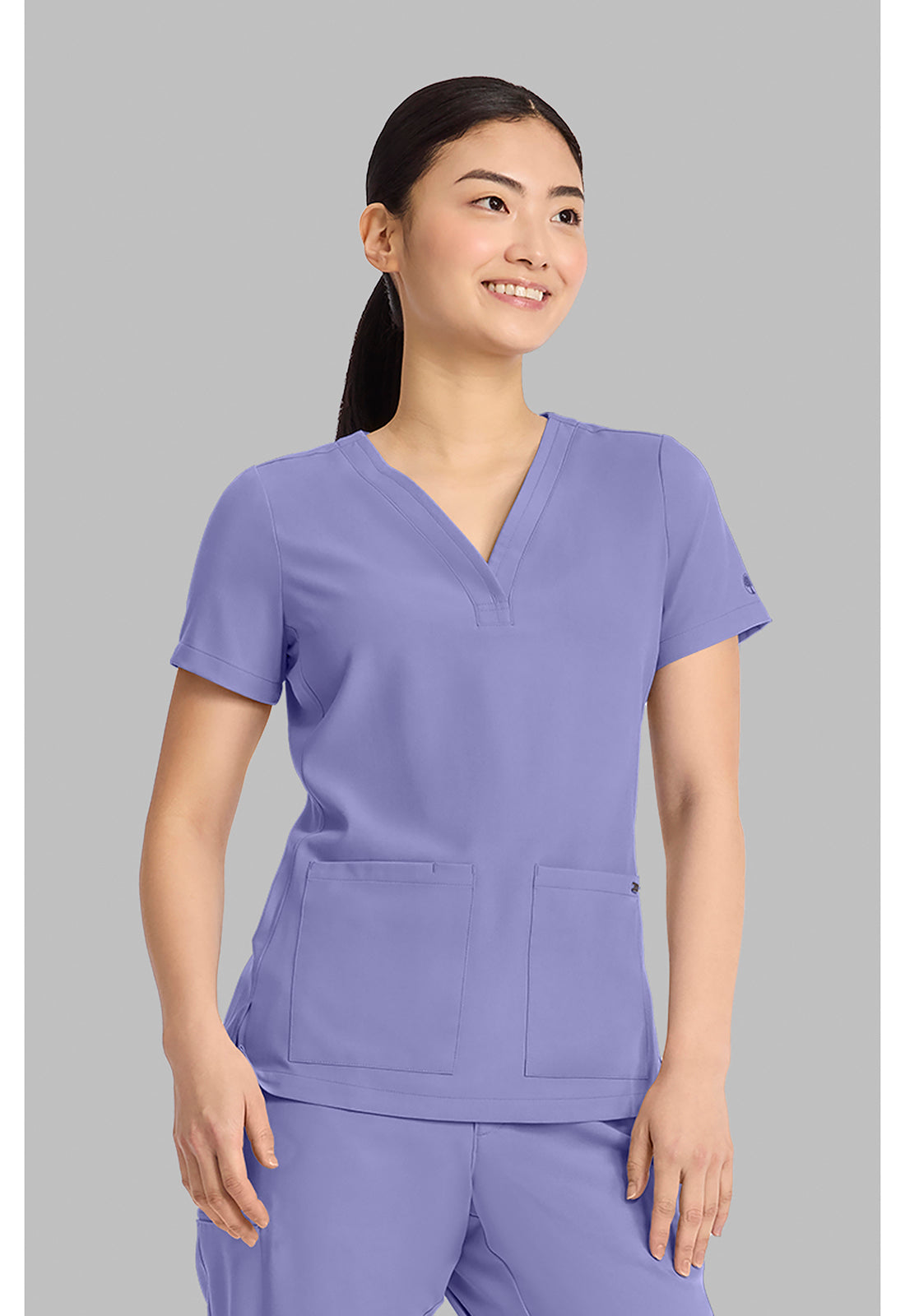 Quest HH751 Women's 3-Pocket Y-Neck Scrub Top Persian Violet