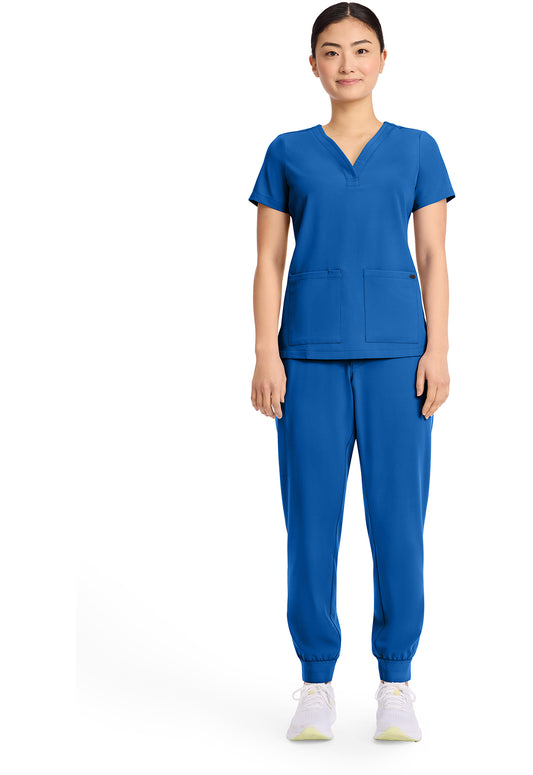 Quest HH751 Women's 3-Pocket Y-Neck Scrub Top Royal