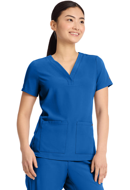 Quest HH751 Women's 3-Pocket Y-Neck Scrub Top Royal