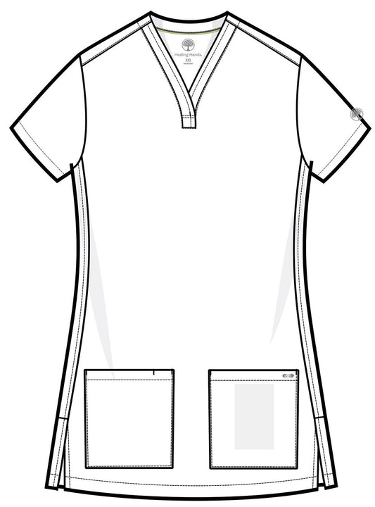 Quest HH751 Women's 3-Pocket Y-Neck Scrub Top Elderberry