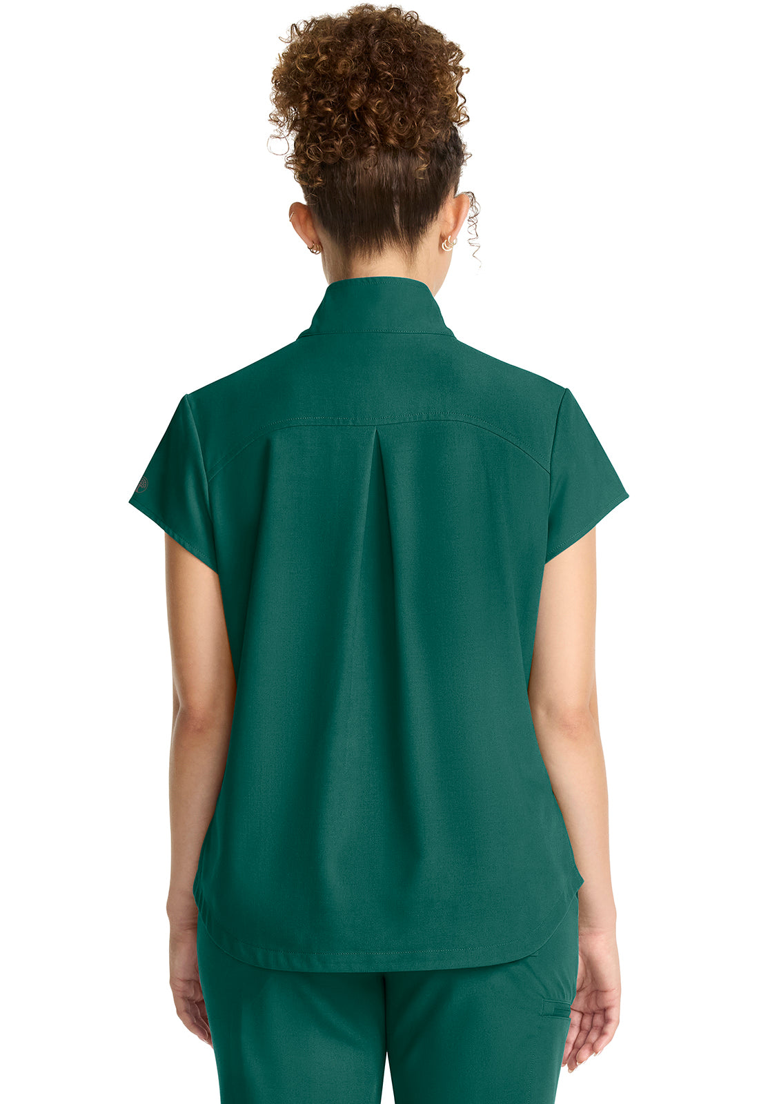 Quest HH752 Women's Partial Zip Stand Collar Scrub Top Hunter