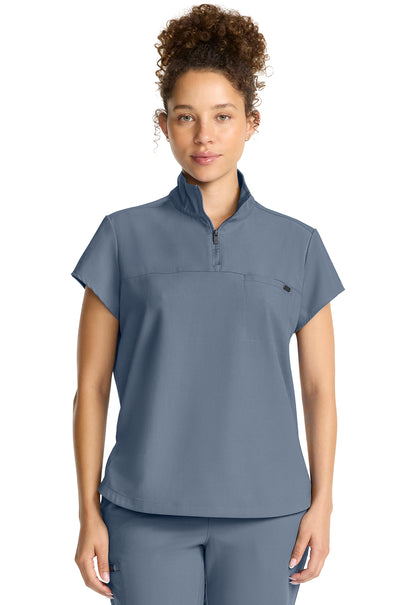 HH Quest HH752 Women's Partial Zip Stand Collar Top Twilight Blue Image