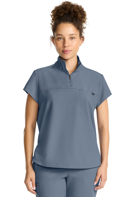 HH Quest HH752 Women's Partial Zip Stand Collar Top Twilight Blue Image