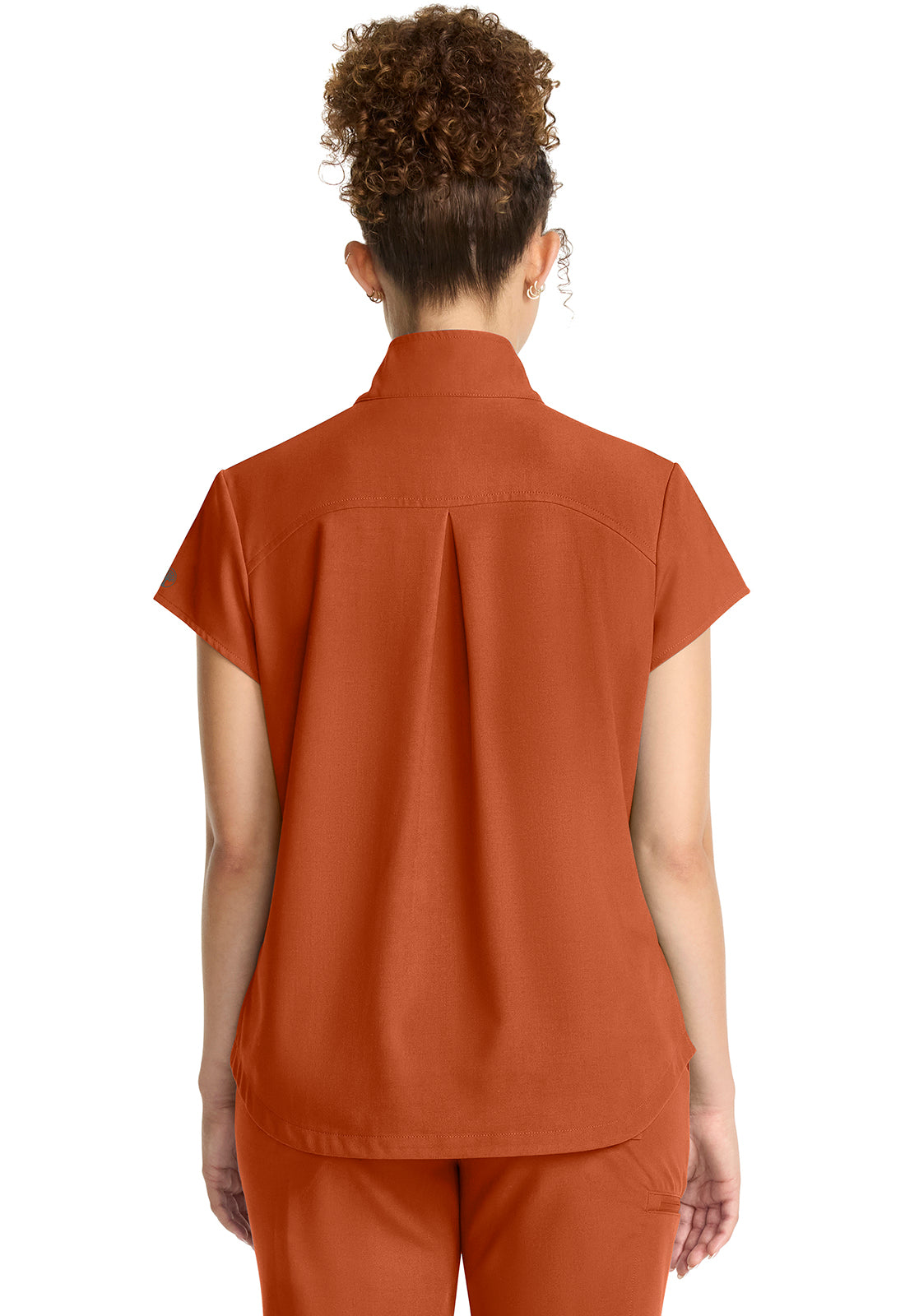 Quest HH752 Women's Partial Zip Stand Collar Scrub Top Warm Sunrise