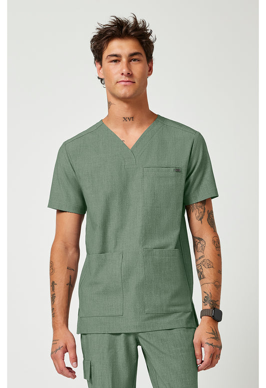 Quest HH753 Men's V-Neck Scrub Top Acadia Green