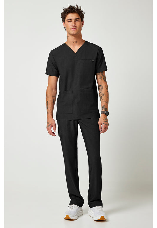 Quest HH753 Men's V-Neck Scrub Top Black