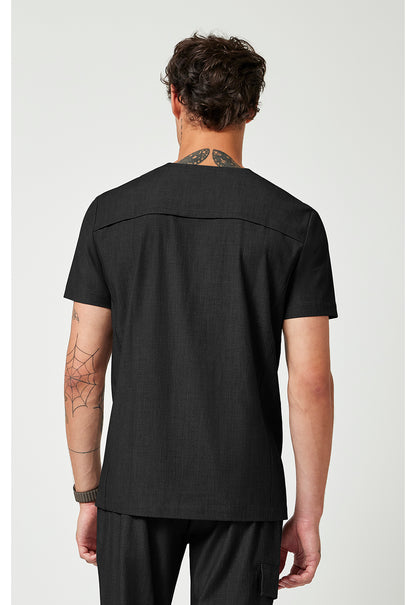 Quest HH753 Men's V-Neck Scrub Top Black