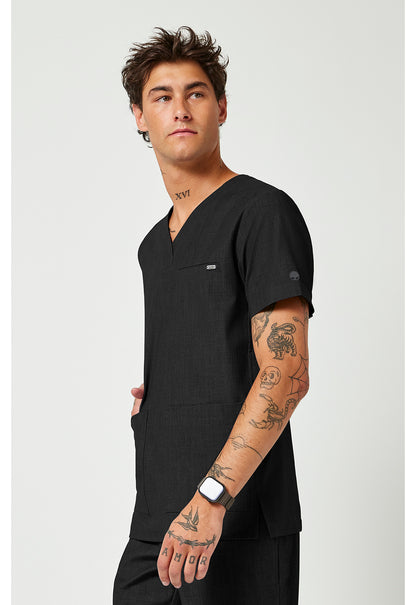 Quest HH753 Men's V-Neck Scrub Top Black