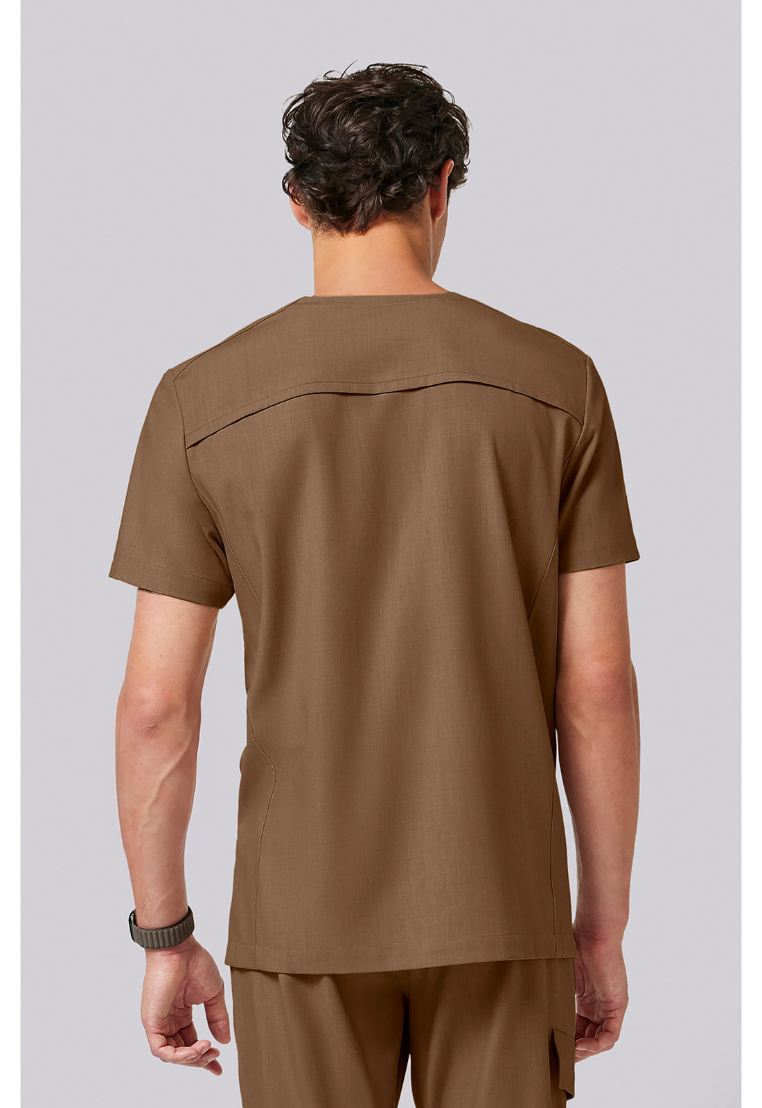 Quest HH753 Men's V-Neck Scrub Top French Brown