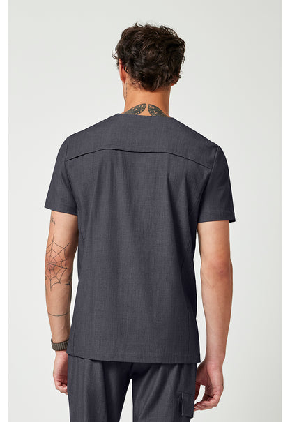Quest HH753 Men's V-Neck Scrub Top Pewter