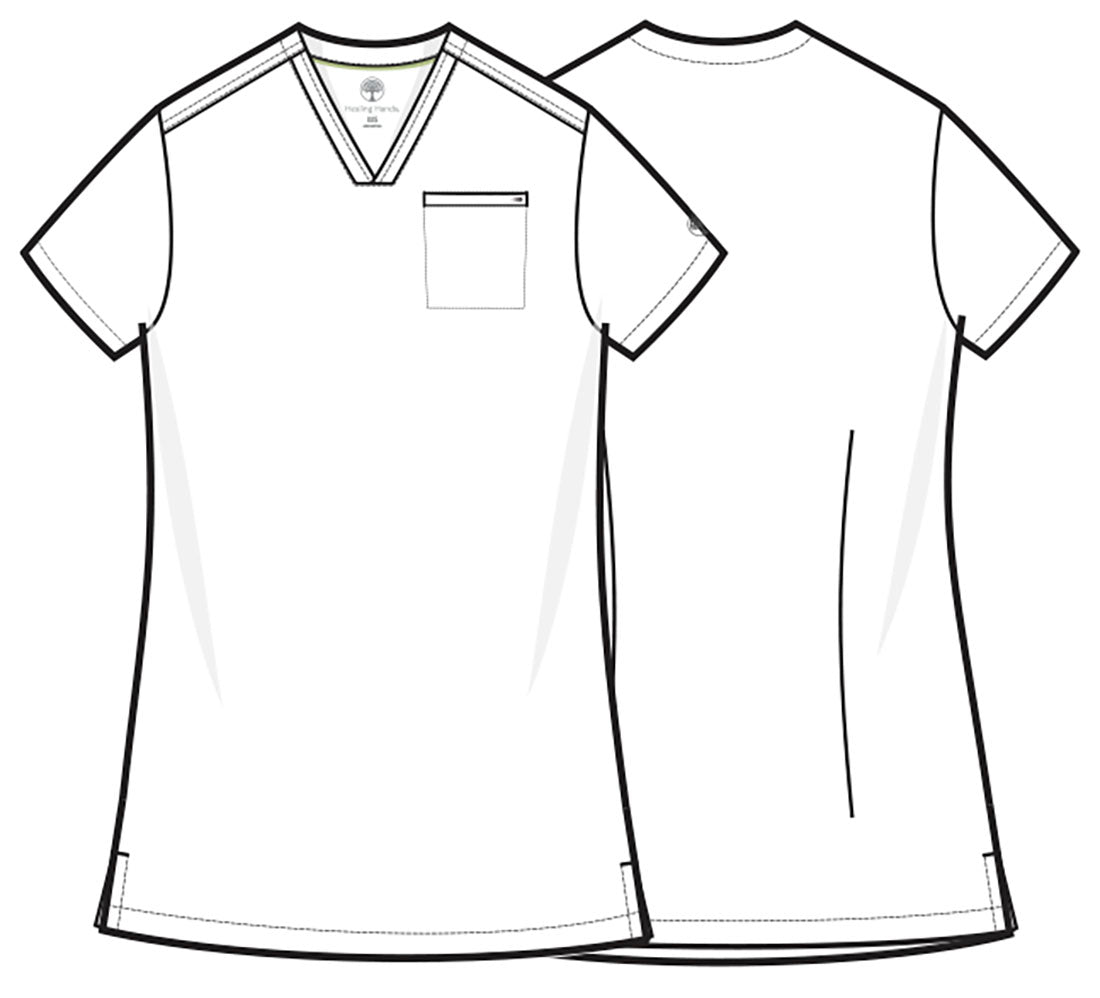 Quest HH755 Women's Tuck-in V-Neck Scrub Top Ceil