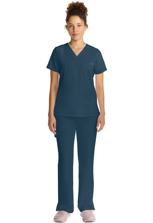 Quest HH755 Women's Tuck-in V-Neck Scrub Top Caribbean