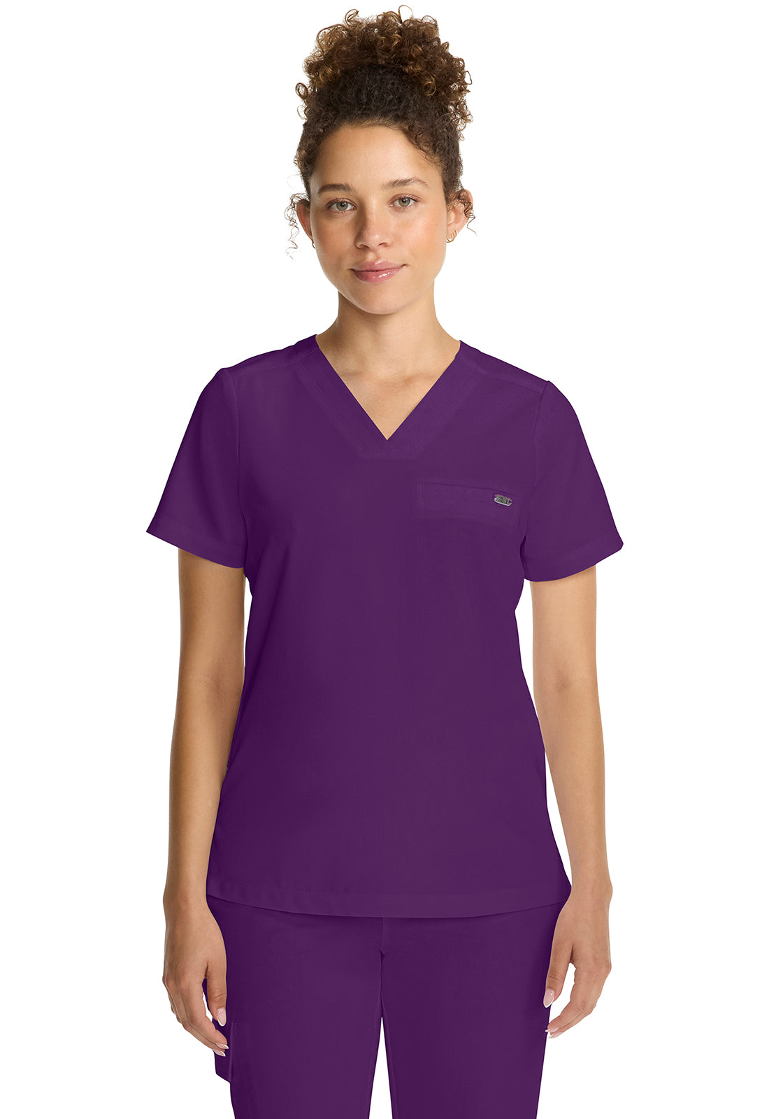 Quest HH755 Women's Tuck-in V-Neck Scrub Top Eggplant