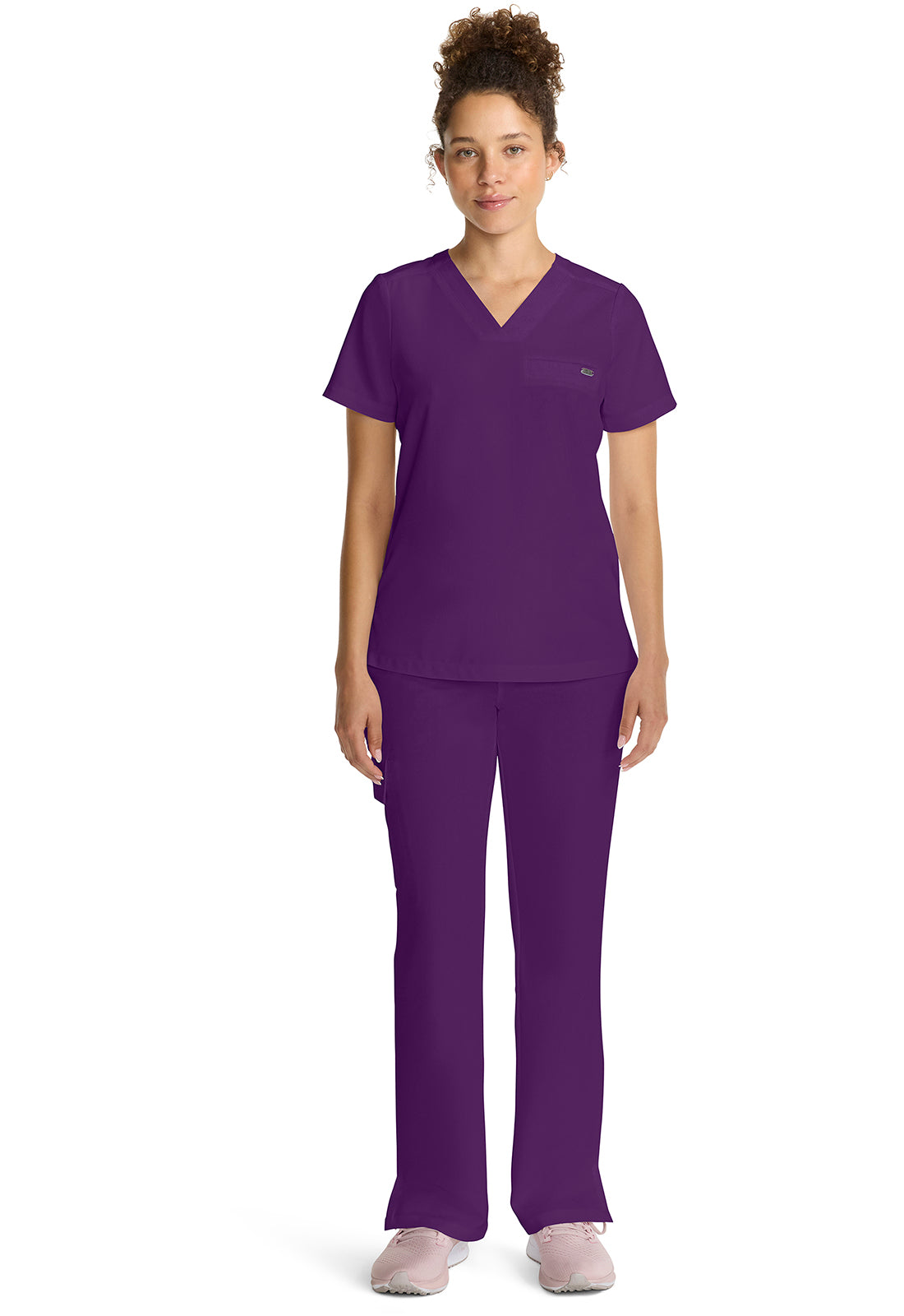 Quest HH755 Women's Tuck-in V-Neck Scrub Top Eggplant