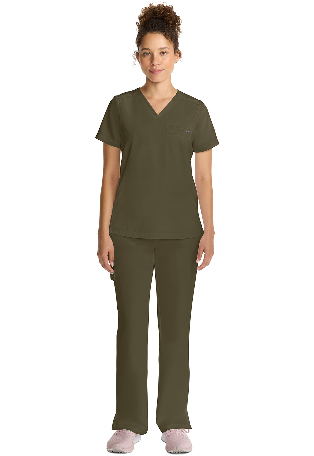 Quest HH755 Women's Tuck-in V-Neck Scrub Top Olive