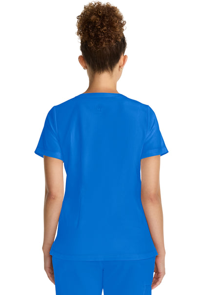 Healing Hands Model Image Women's Tuck-in V-Neck Top In Color Royal Image 3