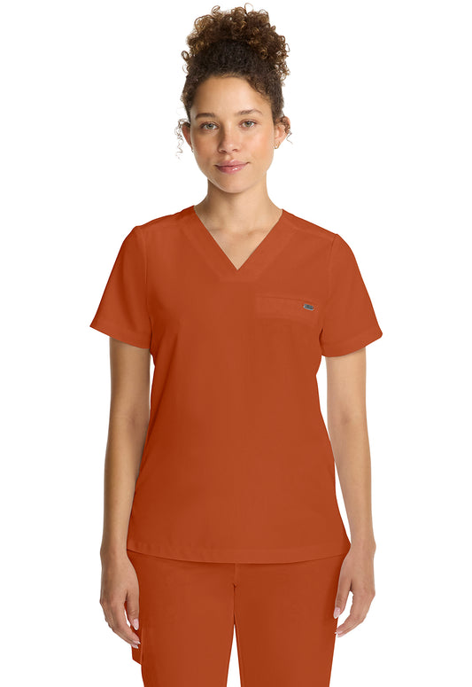 Quest HH755 Women's Tuck-in V-Neck Scrub Top Warm Sunrise