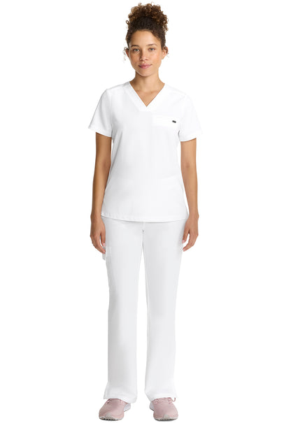 Quest HH755 Women's Tuck-in V-Neck Scrub Top White Gardenia