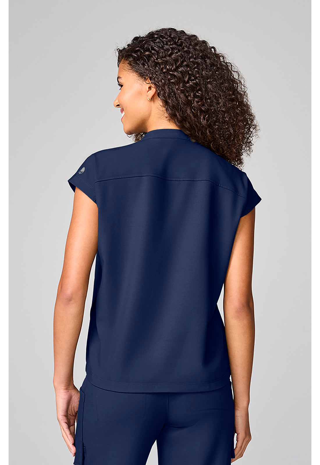 Quest HH757 Women's Mandarin Collar Scrub Top Navy