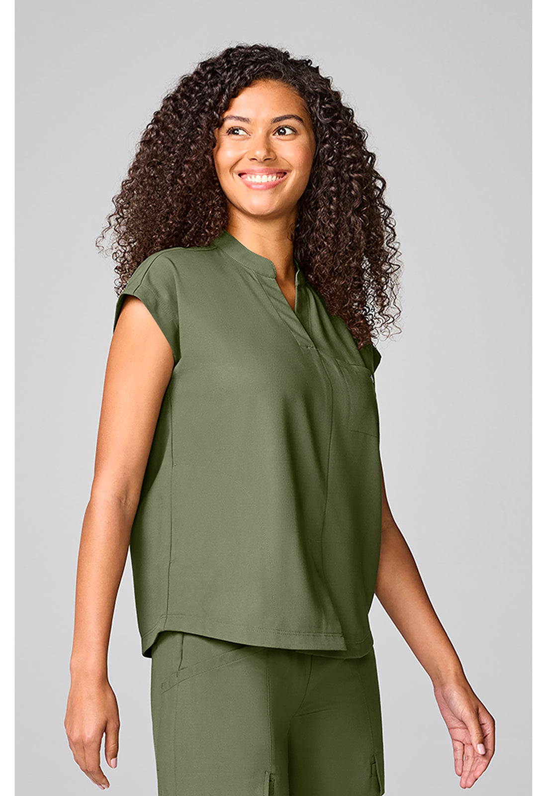 Quest HH757 Women's Mandarin Collar Scrub Top image 5