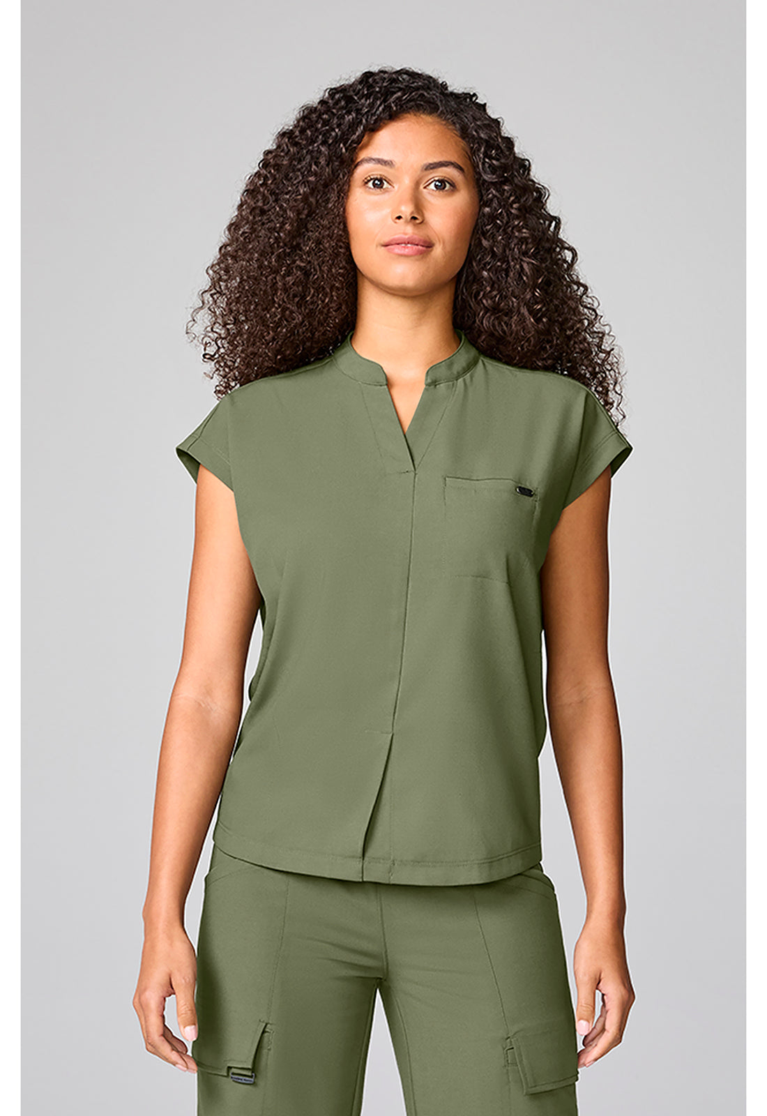 Quest HH757 Women's Mandarin Collar Scrub Top image 1