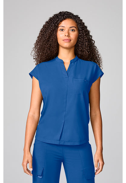 Quest HH757 Women's Mandarin Collar Scrub Top Royal