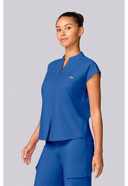 Quest HH757 Women's Mandarin Collar Scrub Top Royal