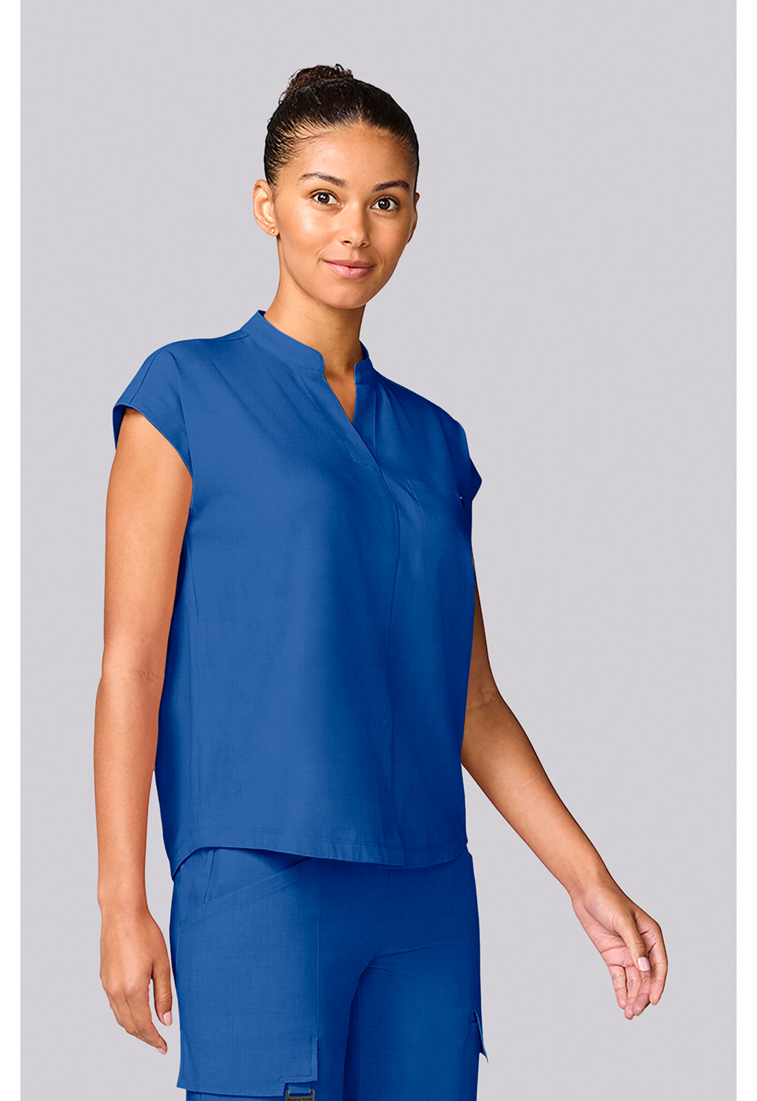 Quest HH757 Women's Mandarin Collar Scrub Top Royal