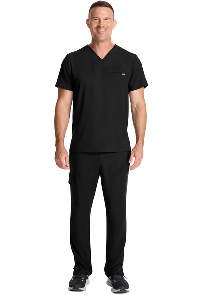 Quest HH758 Men's 1-Pocket V-Neck Scrub Top Black