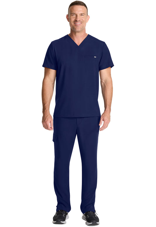 Quest HH758 Men's 1-Pocket V-Neck Scrub Top Navy