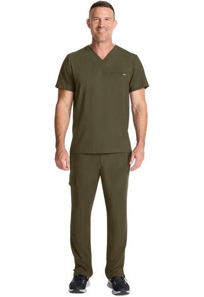 Quest HH758 Men's 1-Pocket V-Neck Scrub Top Olive