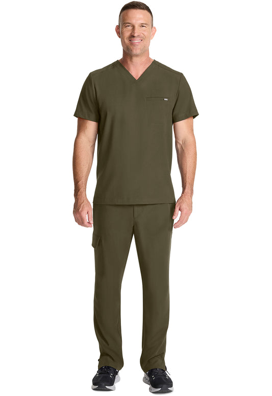 Quest HH758 Men's 1-Pocket V-Neck Scrub Top Olive