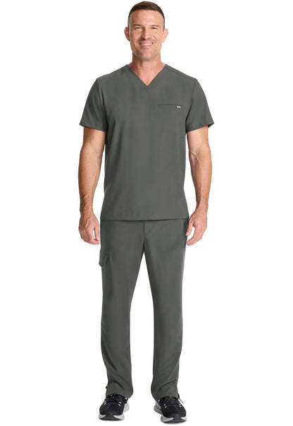 Quest HH758 Men's 1-Pocket V-Neck Scrub Top Pewter