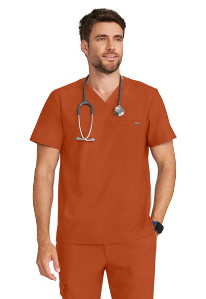 Quest HH758 Men's 1-Pocket V-Neck Scrub Top Warm Sunrise