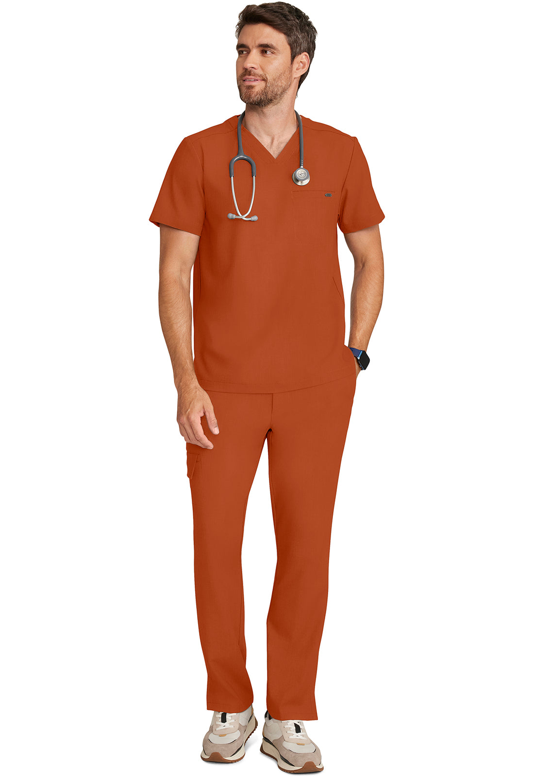 Quest HH758 Men's 1-Pocket V-Neck Scrub Top Warm Sunrise