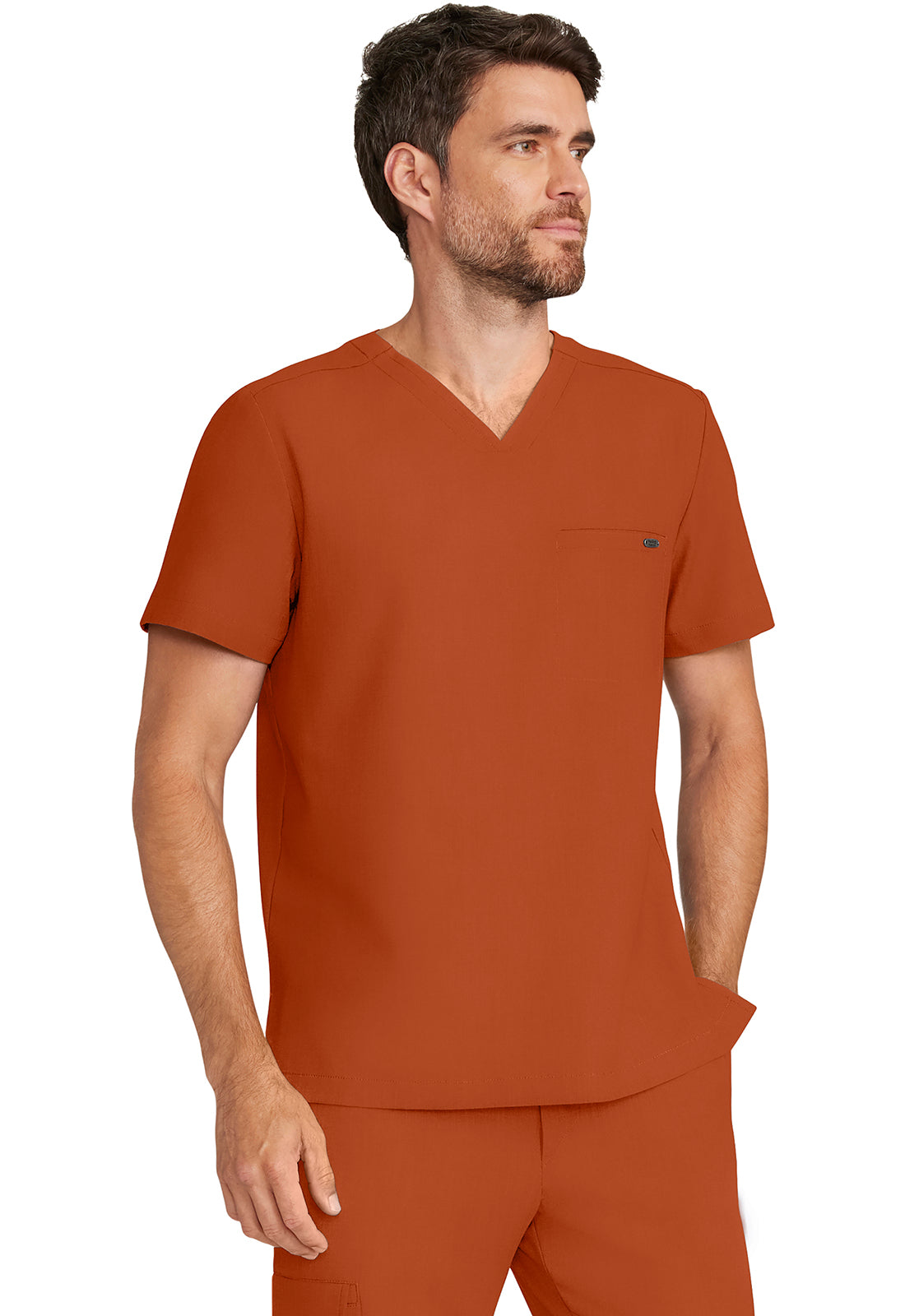 Quest HH758 Men's 1-Pocket V-Neck Scrub Top Warm Sunrise