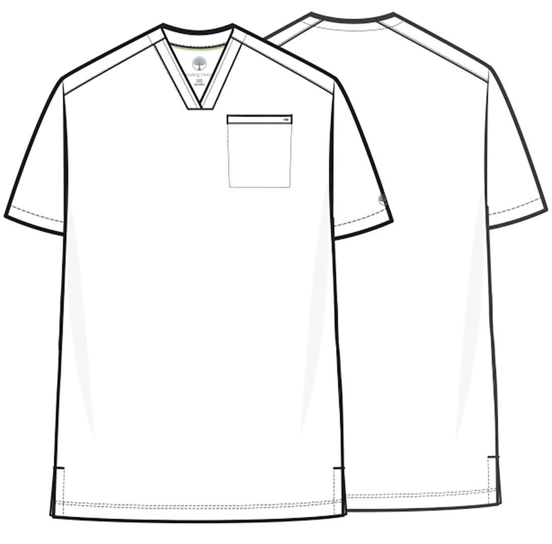 Quest HH758 Men's 1-Pocket V-Neck Scrub Top Ceil