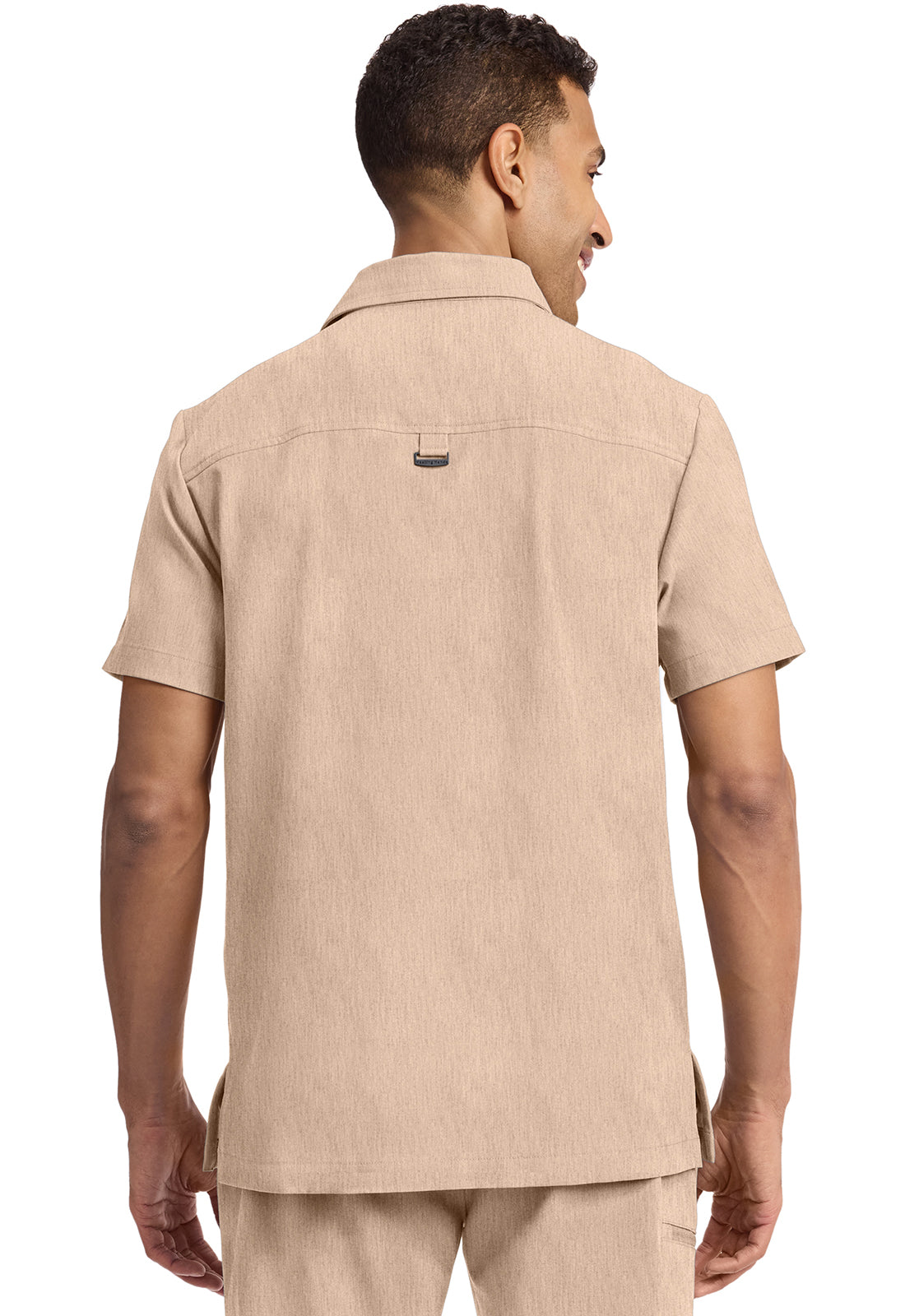 Quest HH759 Men's 3-Pocket Polo Collar Scrub Top Desert Taupe