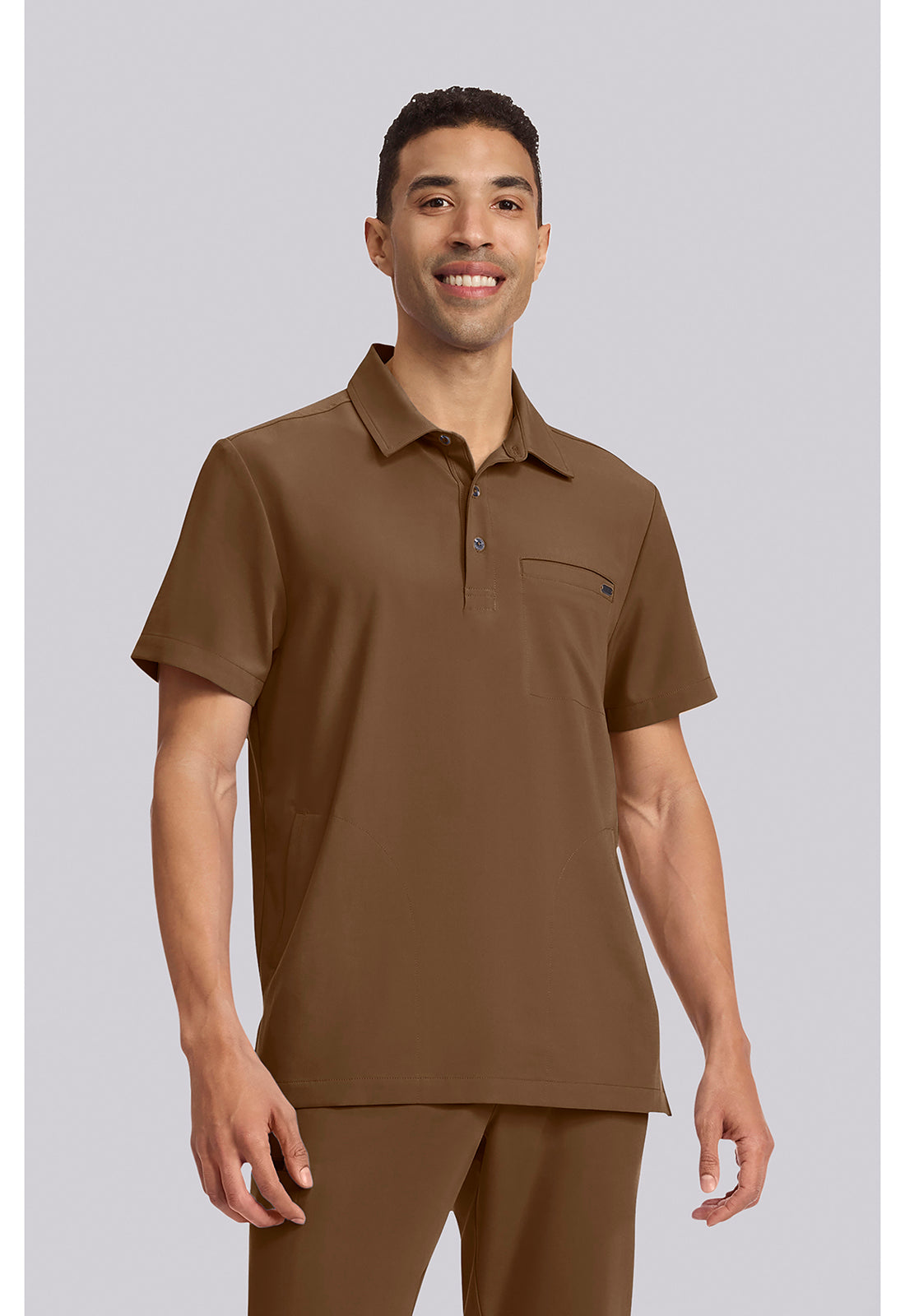 Quest HH759 Men's 3-Pocket Polo Collar Scrub Top image 1
