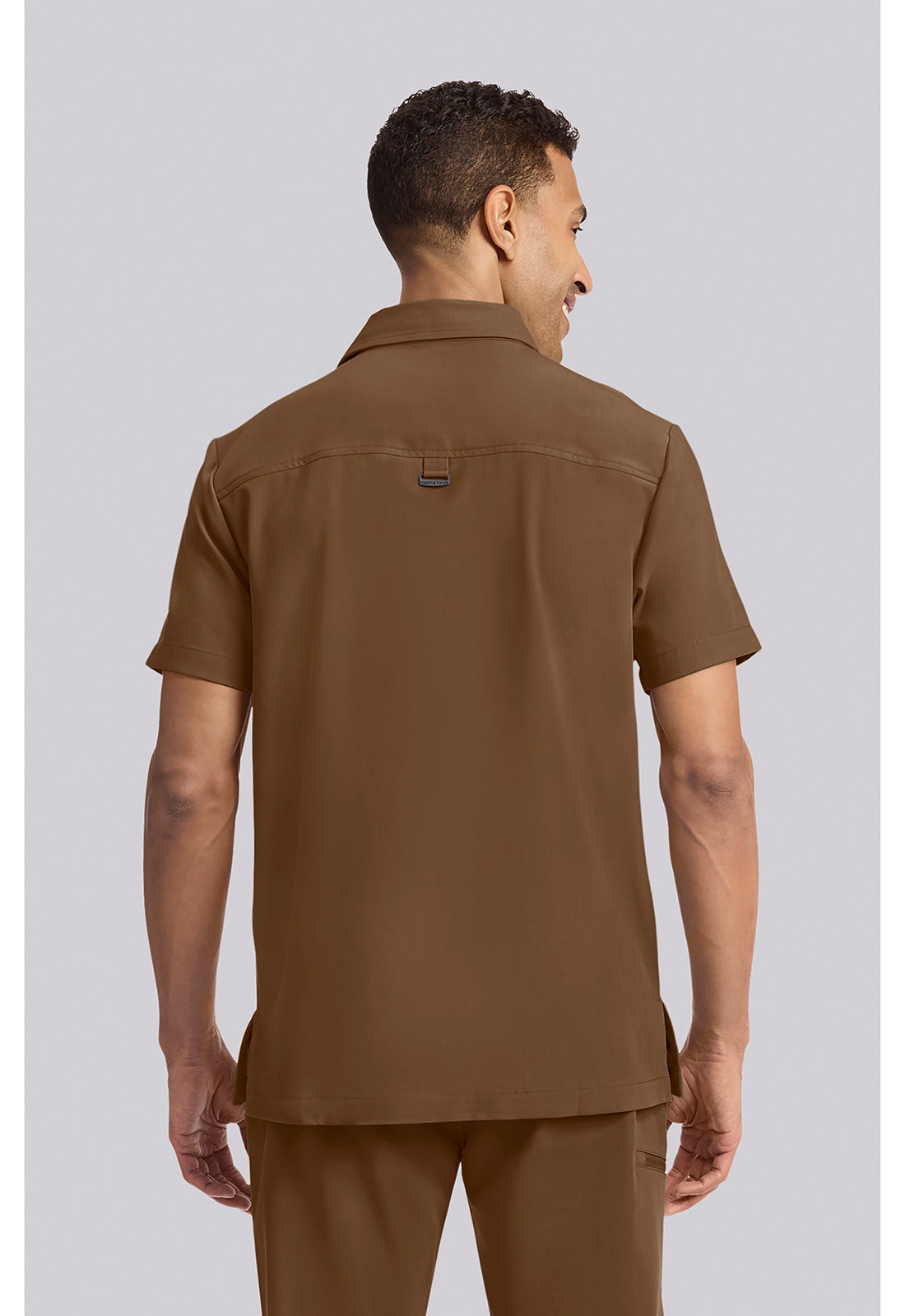 Quest HH759 Men's 3-Pocket Polo Collar Scrub Top French Brown