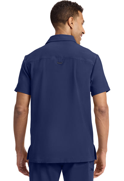 Quest HH759 Men's 3-Pocket Polo Collar Scrub Top Navy