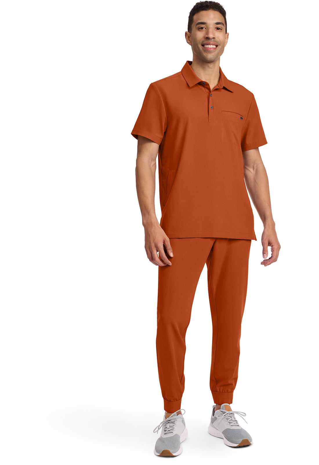 Quest HH759 Men's 3-Pocket Polo Collar Scrub Top Warm Sunrise