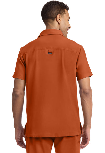 Quest HH759 Men's 3-Pocket Polo Collar Scrub Top Warm Sunrise