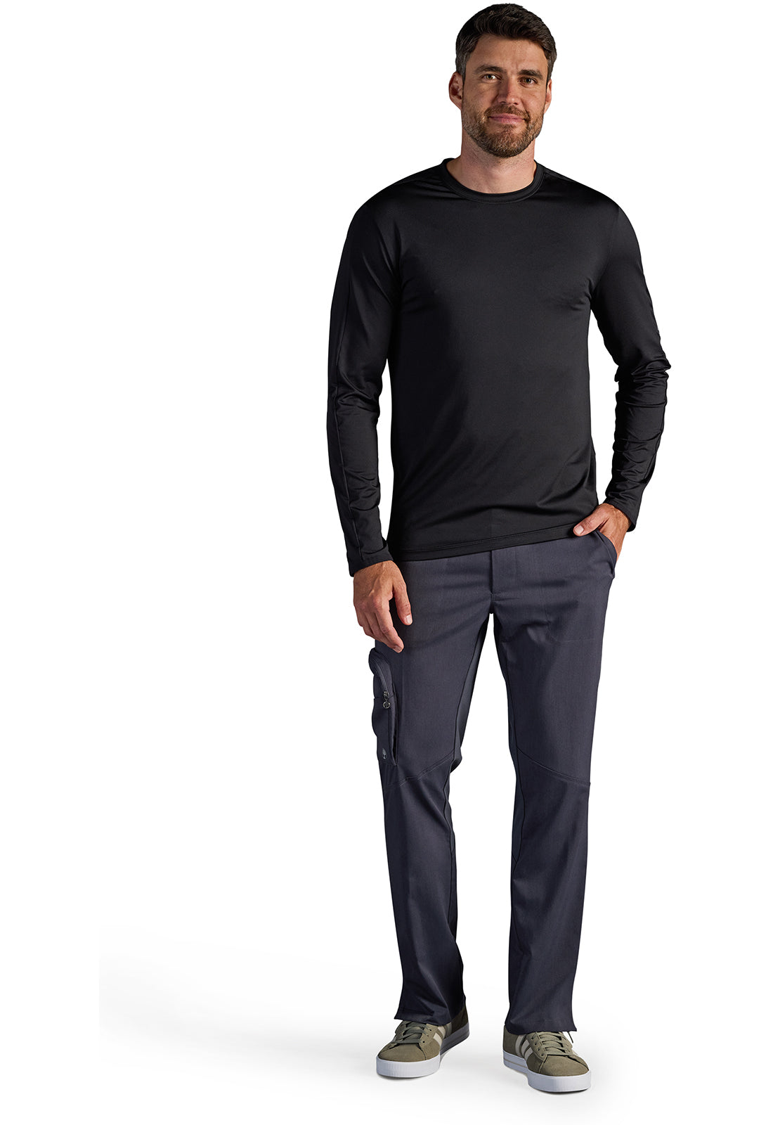 X DR KWANE HH810 Vaughn Men's Long Sleeve Crew Neck Tee Black