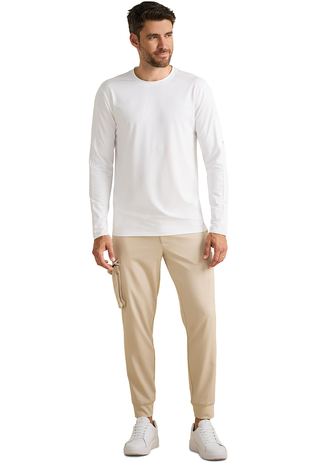 X DR KWANE HH810 Vaughn Men's Long Sleeve Crew Neck Tee White