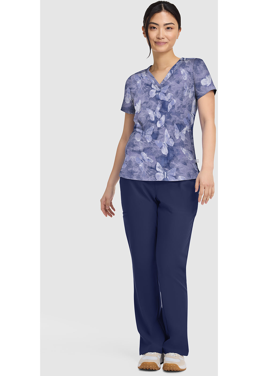Prints HH906 Women's Briana Print Scrub Top Butterfly Spirit
