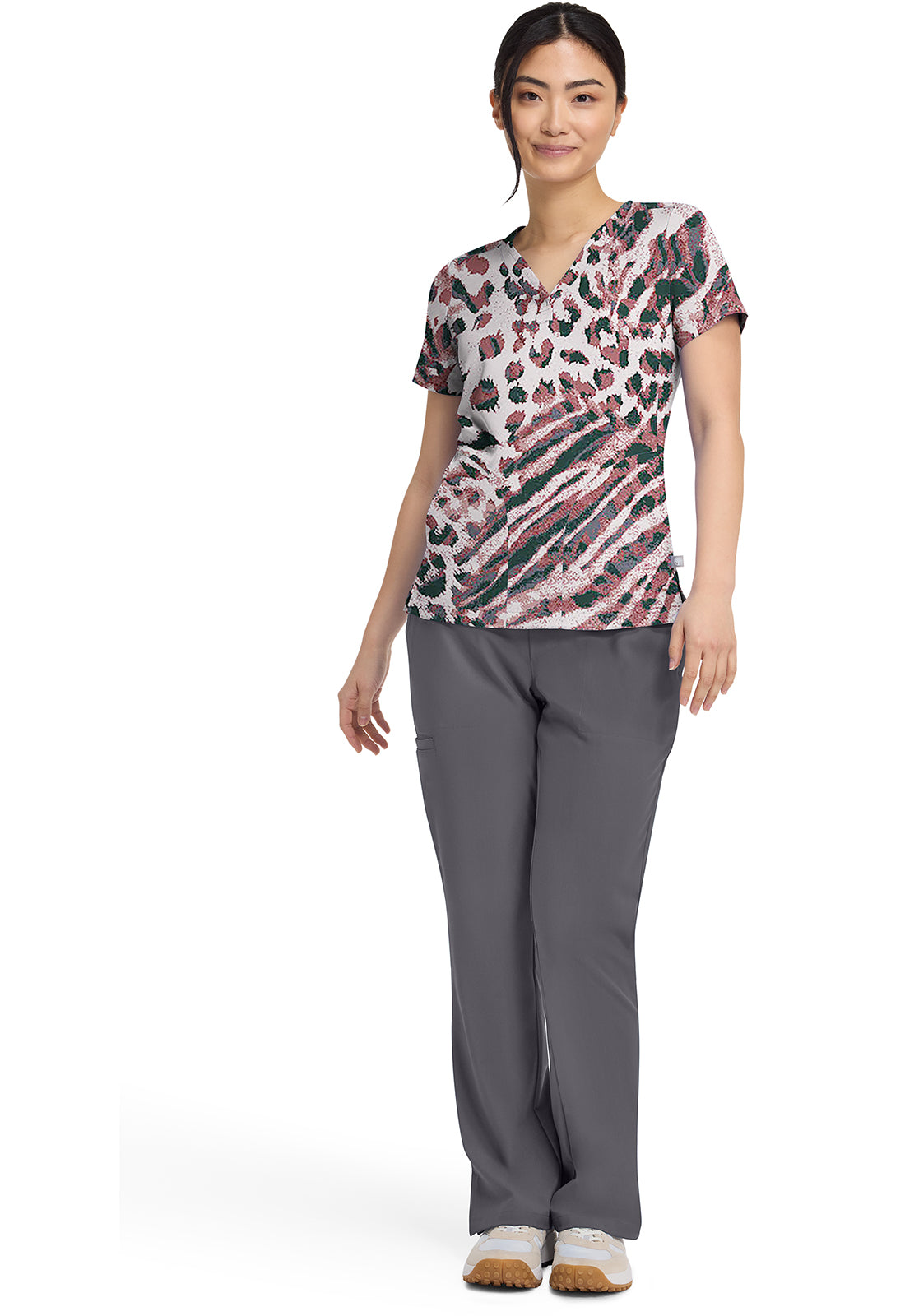 HH Prints HH906 Women's Briana Print Scrub Top Cool Cattitude